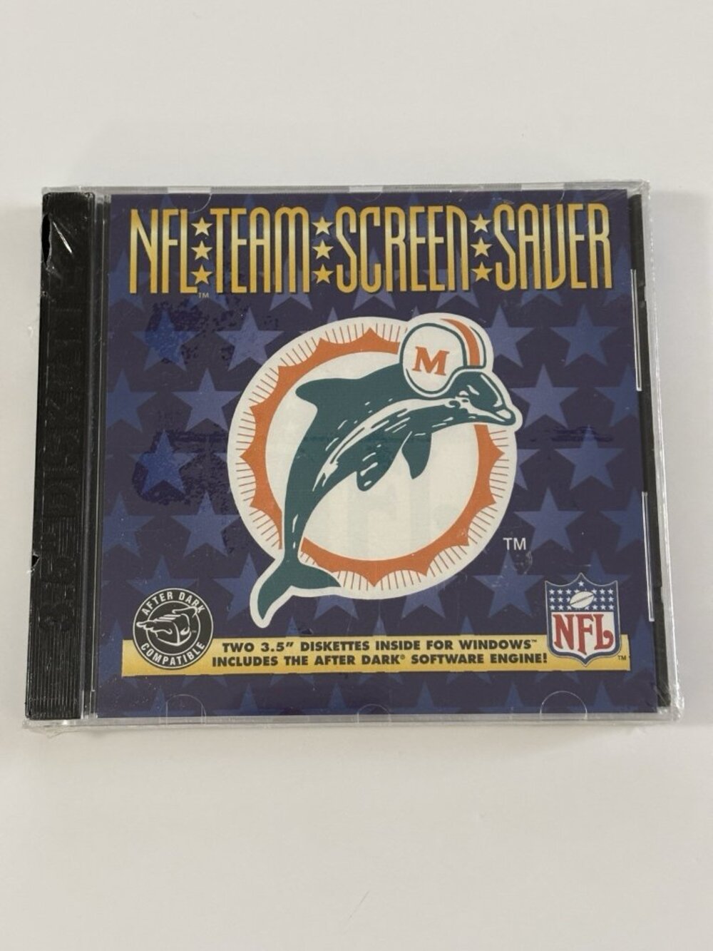 Vintage NFL Miami Dolphins Windows 95 Screen Saver After Dark Software Sealed